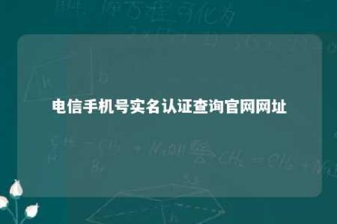 电信手机号实名认证盘问官网网址